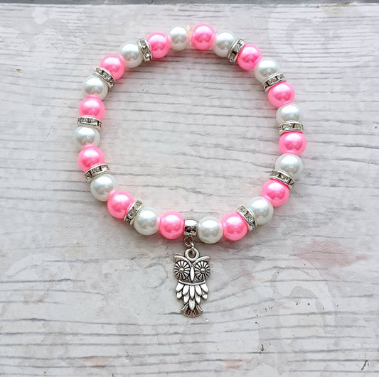 Owl bracelet, bird jewellery, nature lover present, woodland jewellery, Boho gift for her