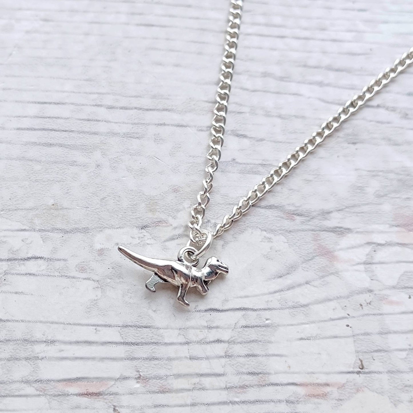 T-rex dinosaur necklace, tyrannosaurus jewelry, dino jewellery, jurassic necklace, personalised initial gift for kids