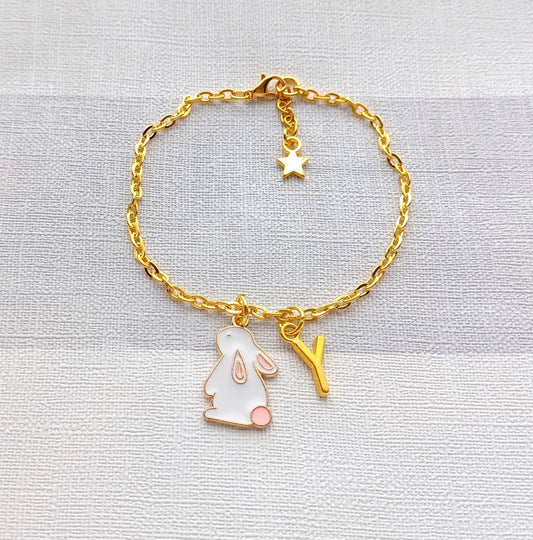 Rabbit bracelet, easter bunny jewellery, spring vibes