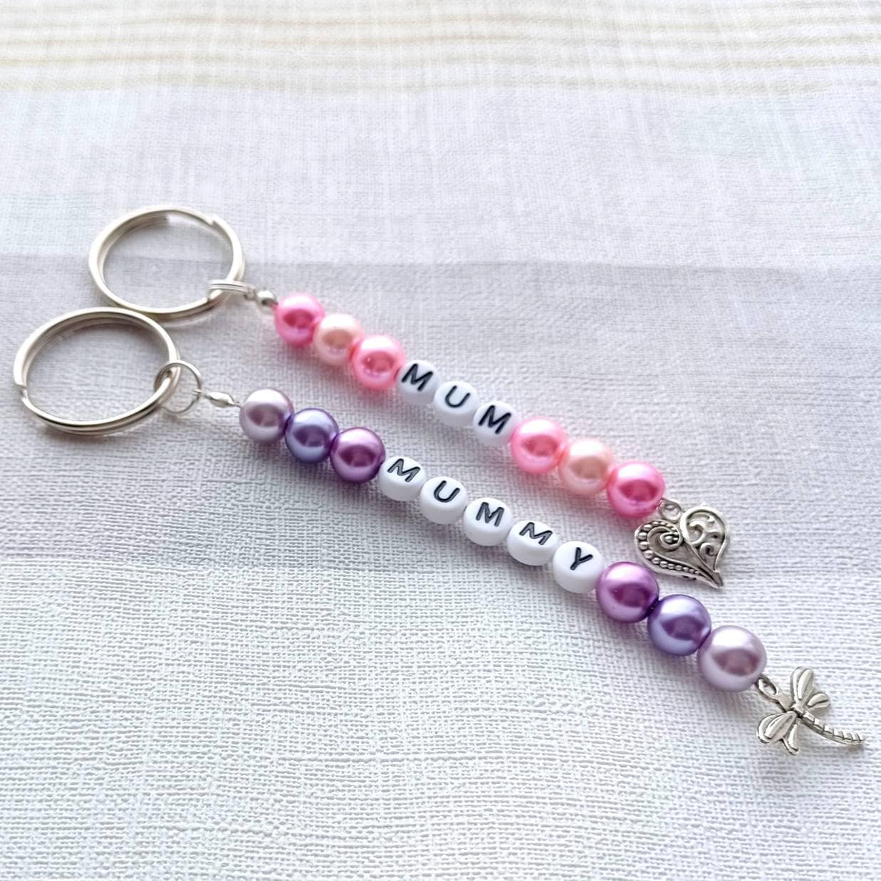 Mum keyring, mummy bag charm, personalised mom keyring, mam car keys, mama house keys, zip tag, coat tag