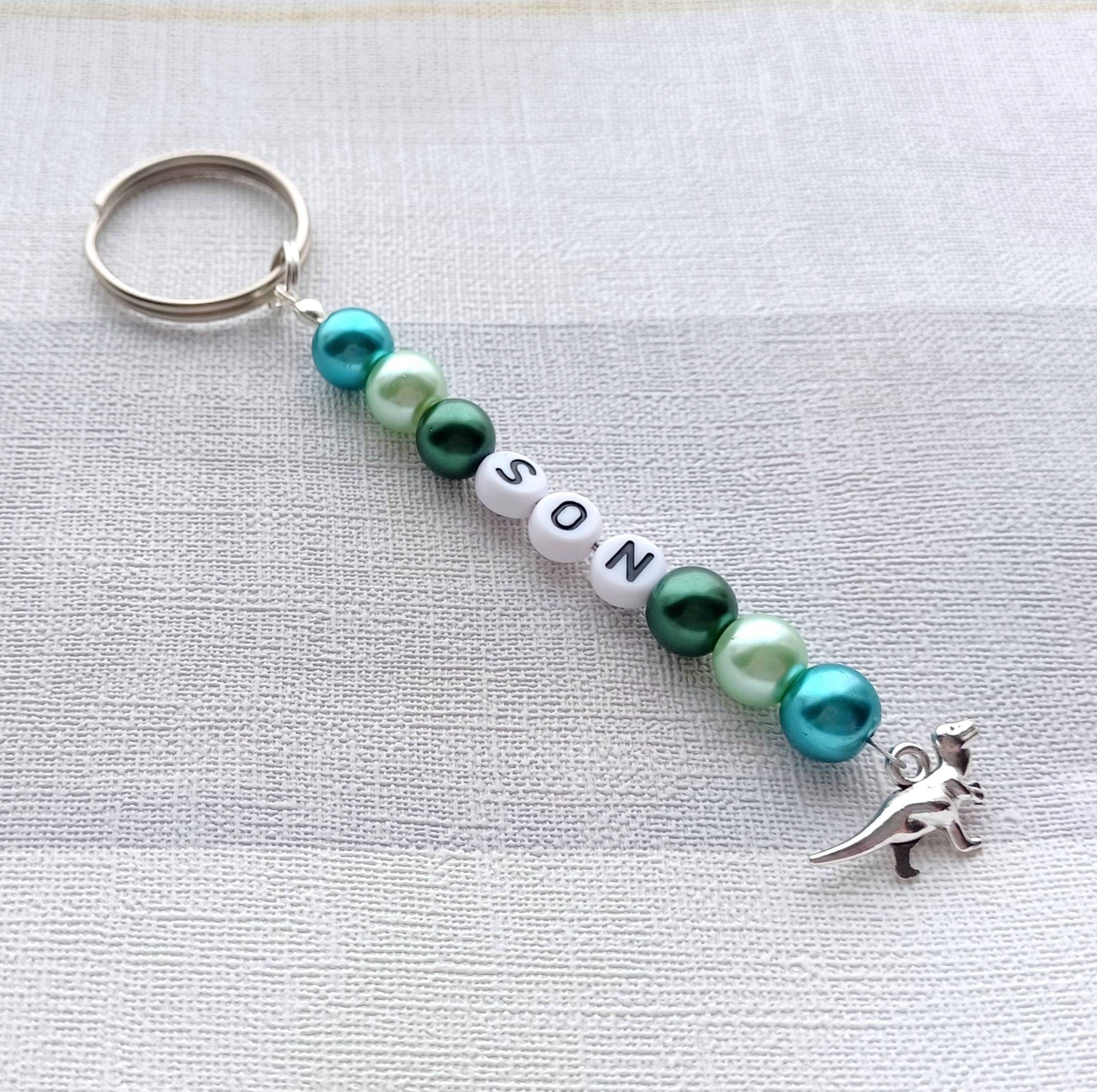 Son keyring, brother bag charm, personalised keyring, named keyring, back to school, zip tag, coat tag, gift for boys