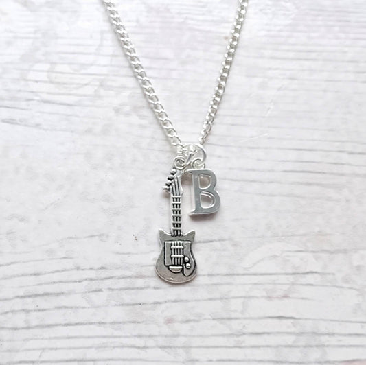 Guitar necklace, guitar jewellery, jewelry for a music teacher, rocker accessory, steampunk jewellery, musical instrument gift