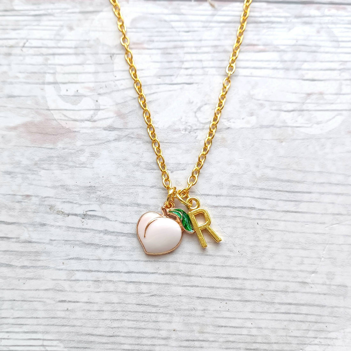 Peach necklace, fruit jewellery, food lover, my cute little peach, gifts for her