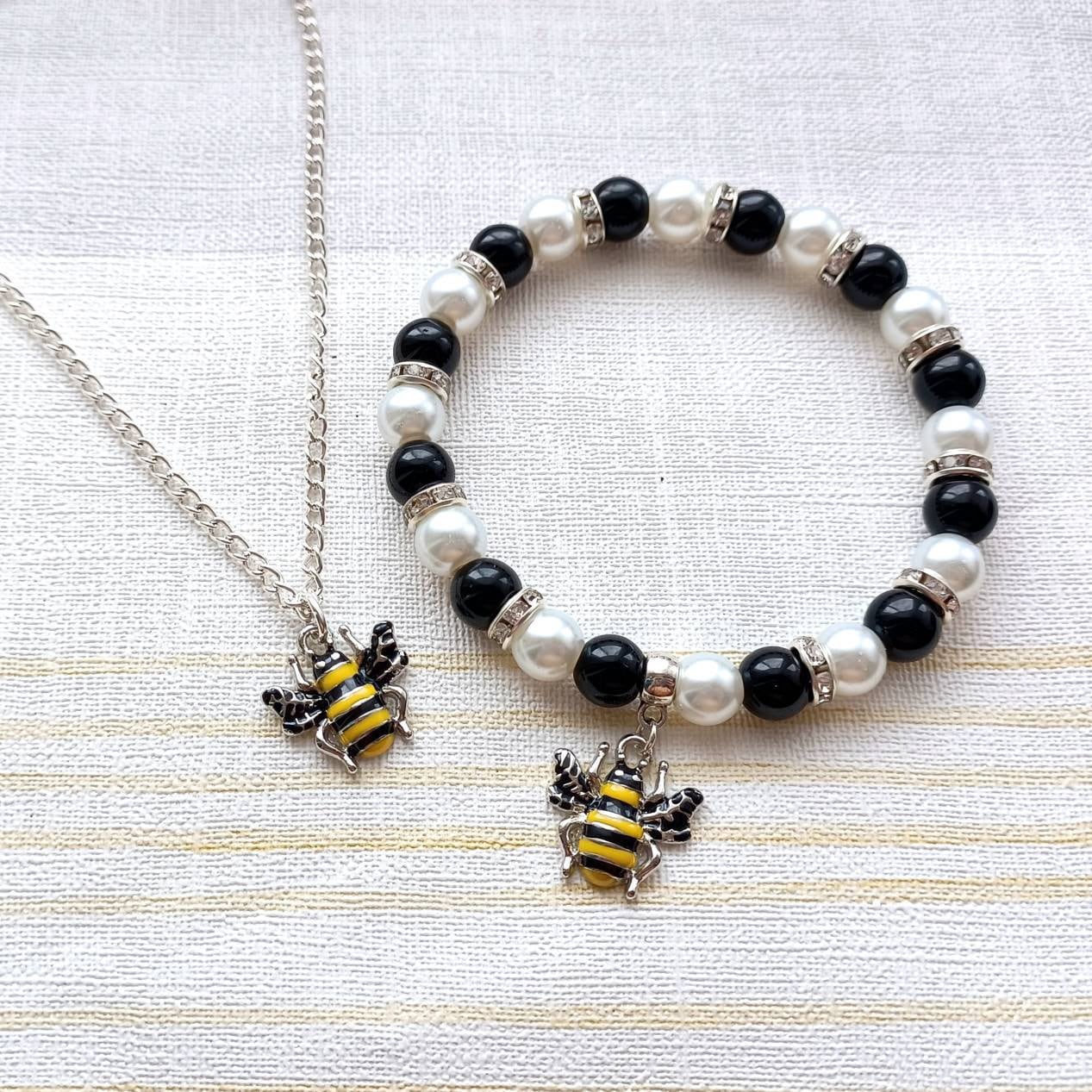 Bee bracelet, wasp jewellery, honey bee gift, bumble bee present, bug lover, teacher gift, nature birthday present
