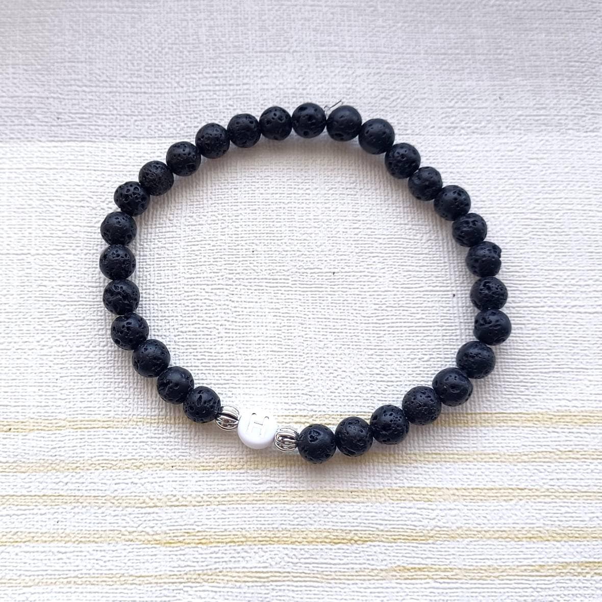 Personalised name lava bead bracelet, custom bracelet, named jewellery, monogram bridesmaid gift, thankyou gift