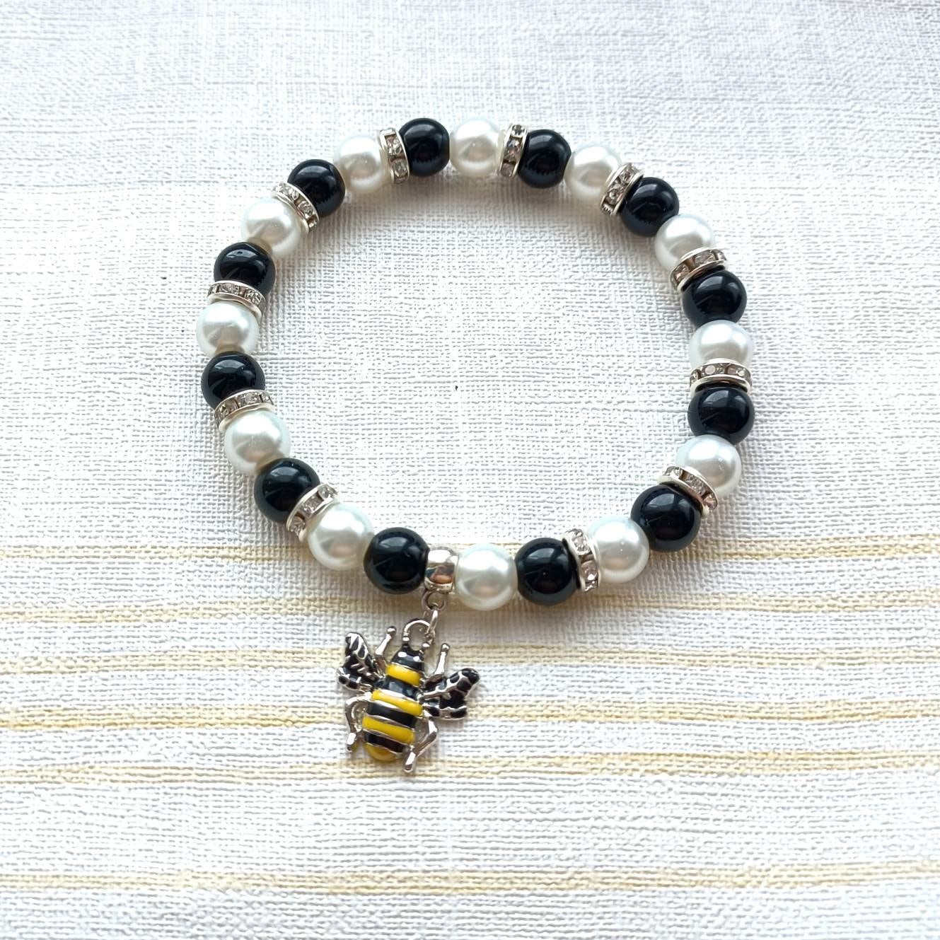 Bee bracelet, wasp jewellery, honey bee gift, bumble bee present, bug lover, teacher gift, nature birthday present