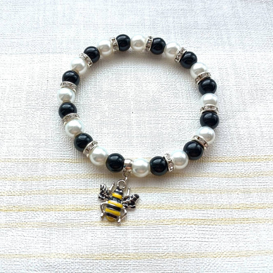 Bee bracelet, wasp jewellery, honey bee gift, bumble bee present, bug lover, teacher gift, nature birthday present