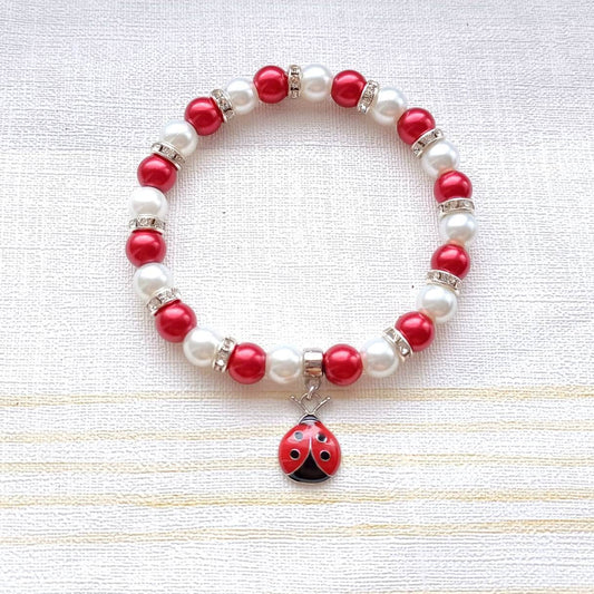 Ladybird bracelet, ladybug jewellery, beetle gift, bug lover, teacher gift, nature birthday present