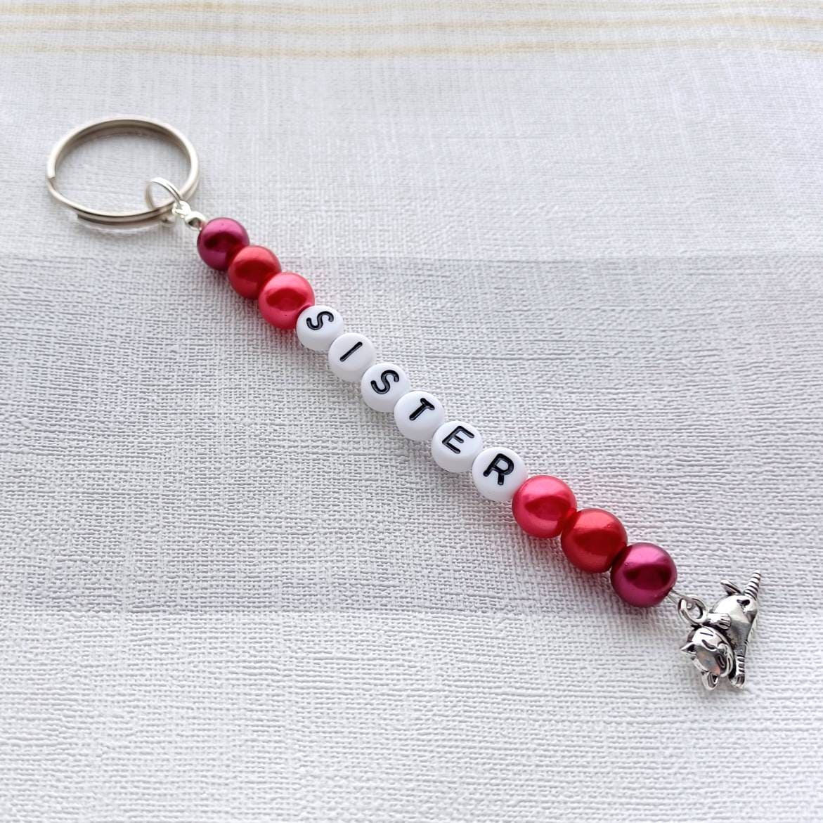 Sister keyring, best friend bag charm, personalised keyring, sister house keys, zip tag, coat tag