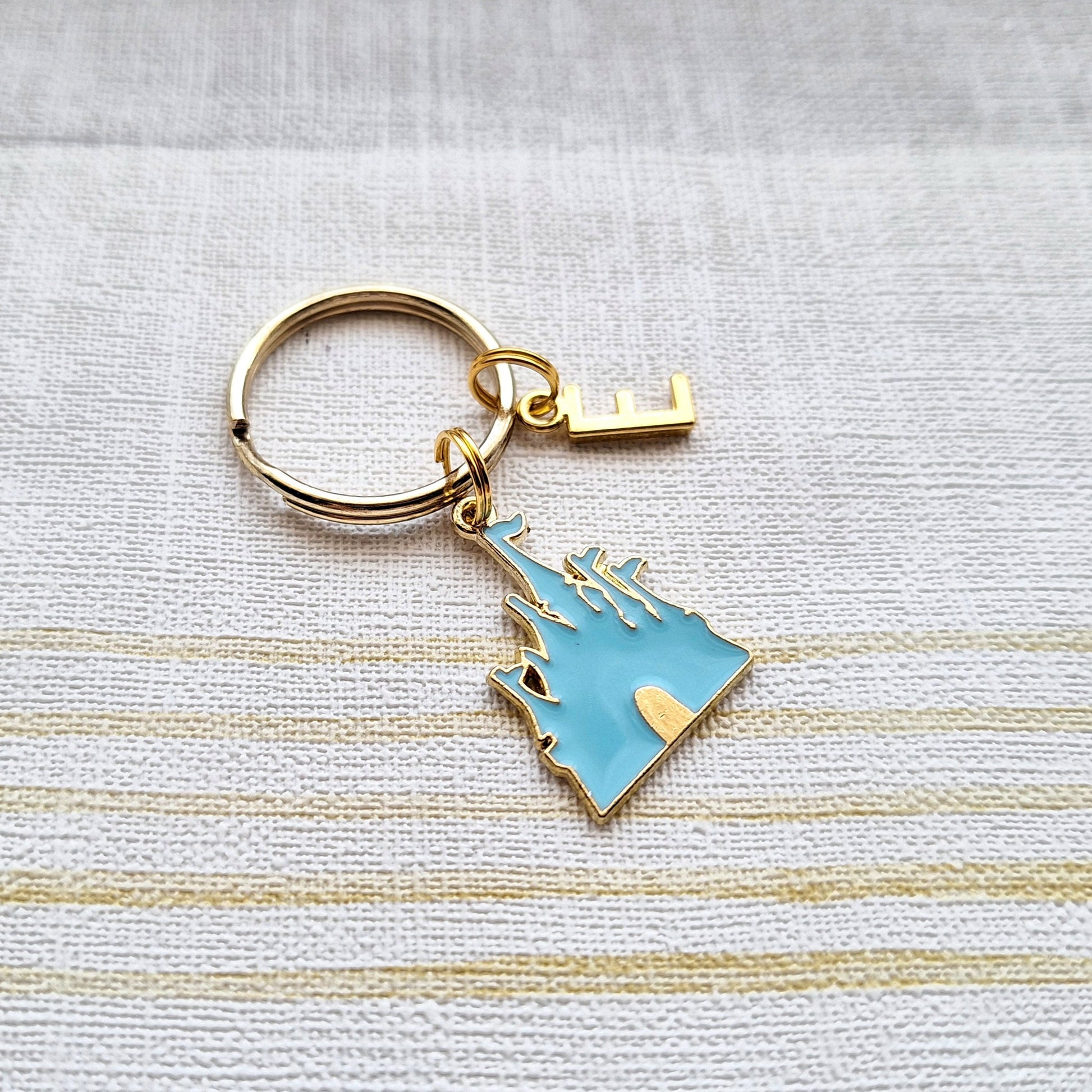 Castle keyring, dream house keychain, fairytale gift, gift for a princess, initial keyring