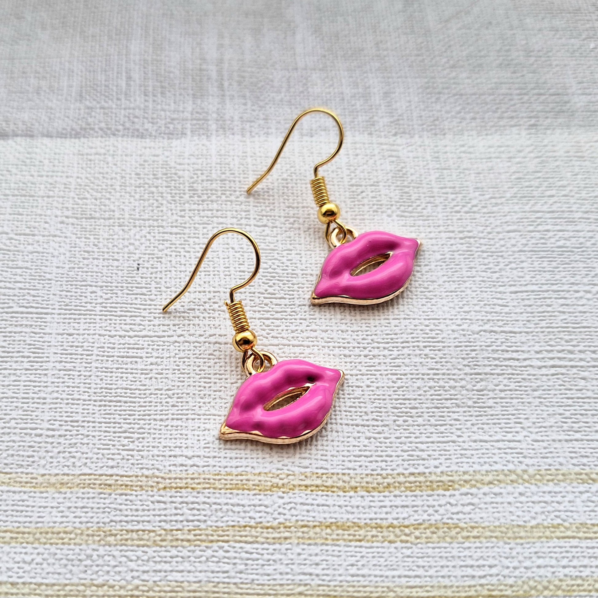 Lips earrings, kiss earrings, valentines day gift, quirky present, halloween jewellery