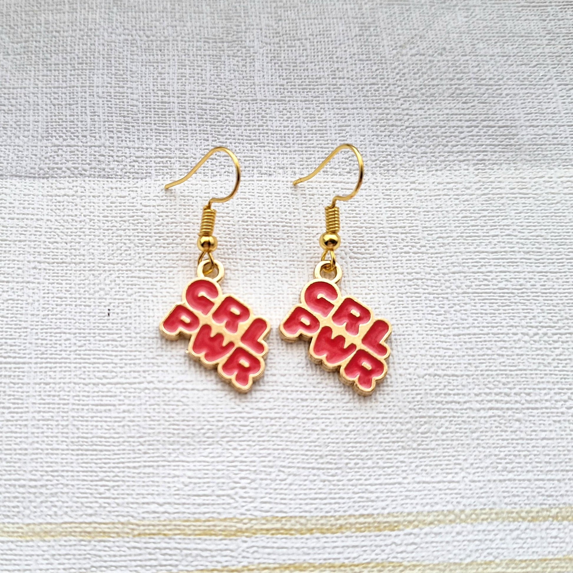 Grl pwr earrings, girl power jewellery, girls rule gift, friendship gift, feminist present