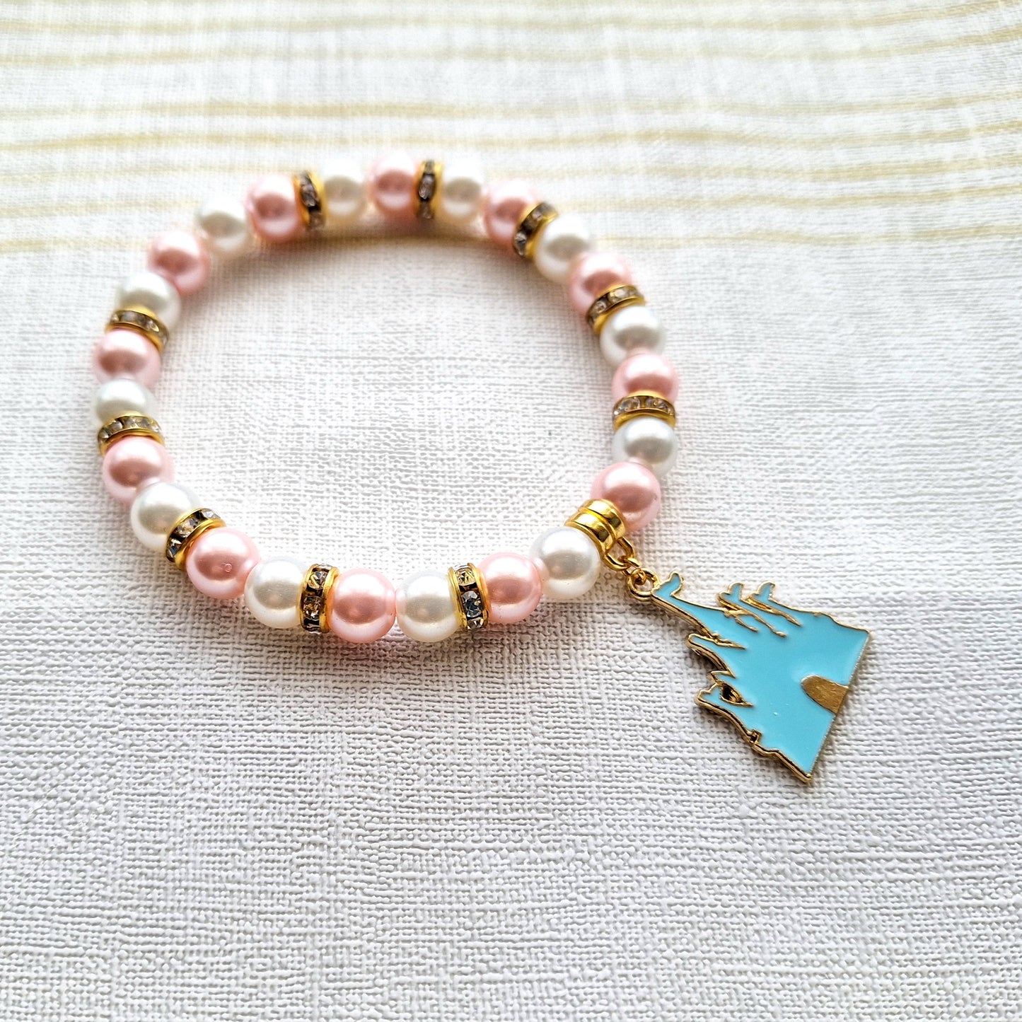 Castle bracelet, my dream house jewellery, new home gift, magical fairytale present, princess jewelry