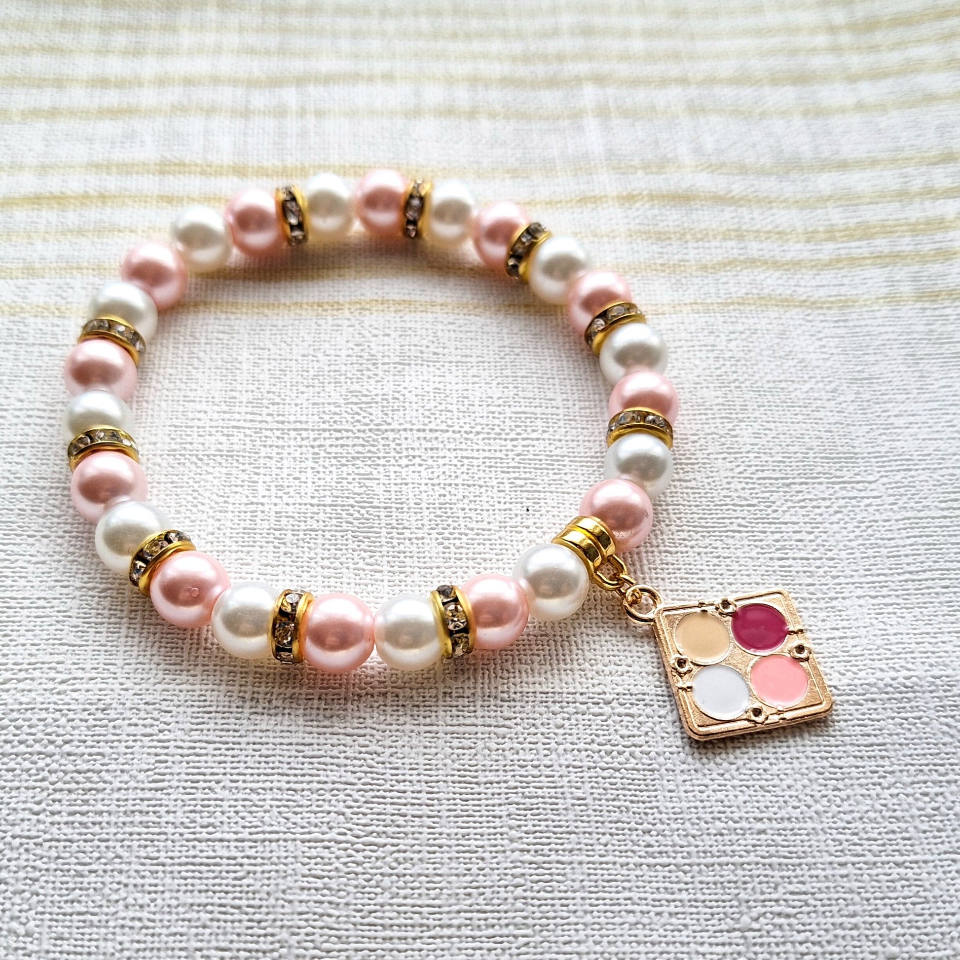 Eye shadow bracelet, make up jewellery, makeup artist gift, girly present, friendship jewellery