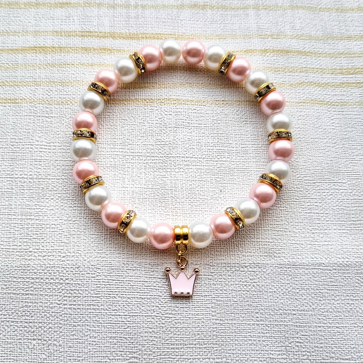 Crown bracelet, princess tiara jewellery, my queen gift, cute present for daughter, fairytale bracelet