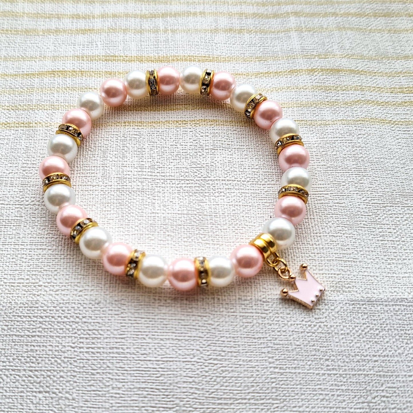 Crown bracelet, princess tiara jewellery, my queen gift, cute present for daughter, fairytale bracelet