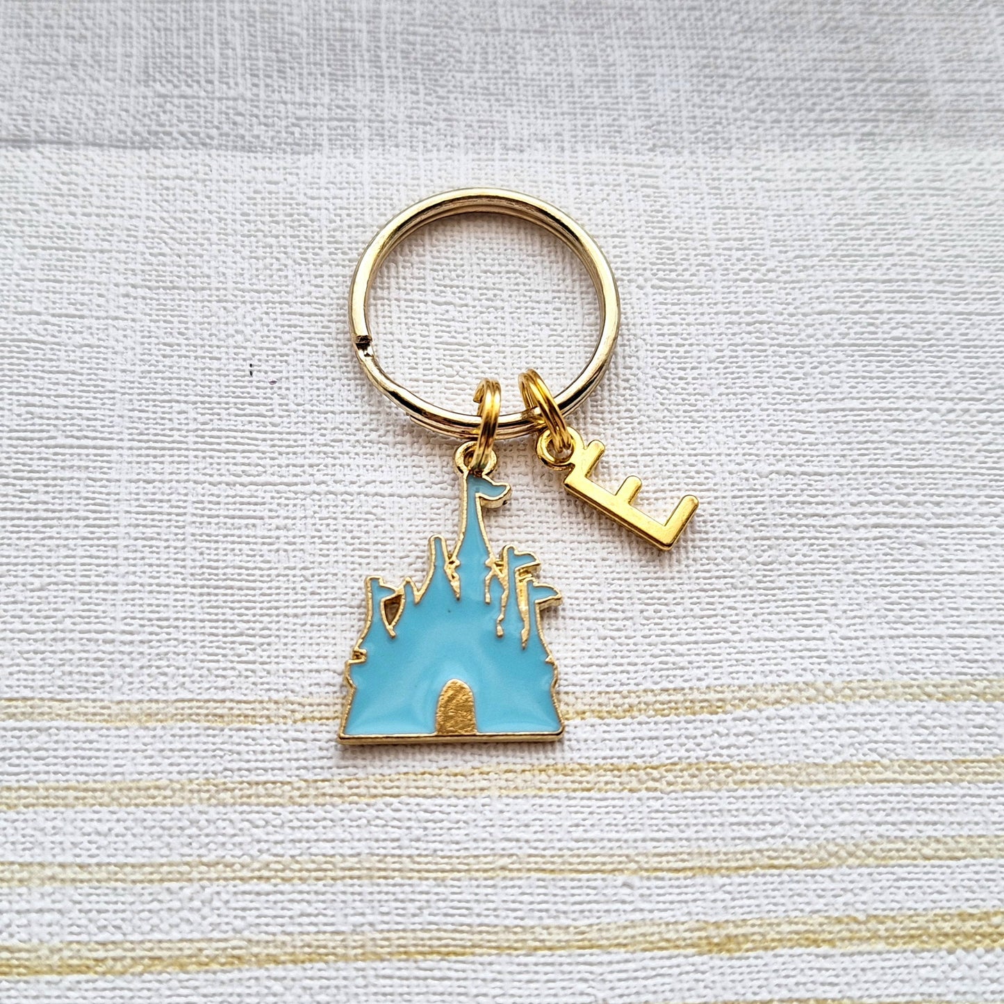 Castle keyring, dream house keychain, fairytale gift, gift for a princess, initial keyring