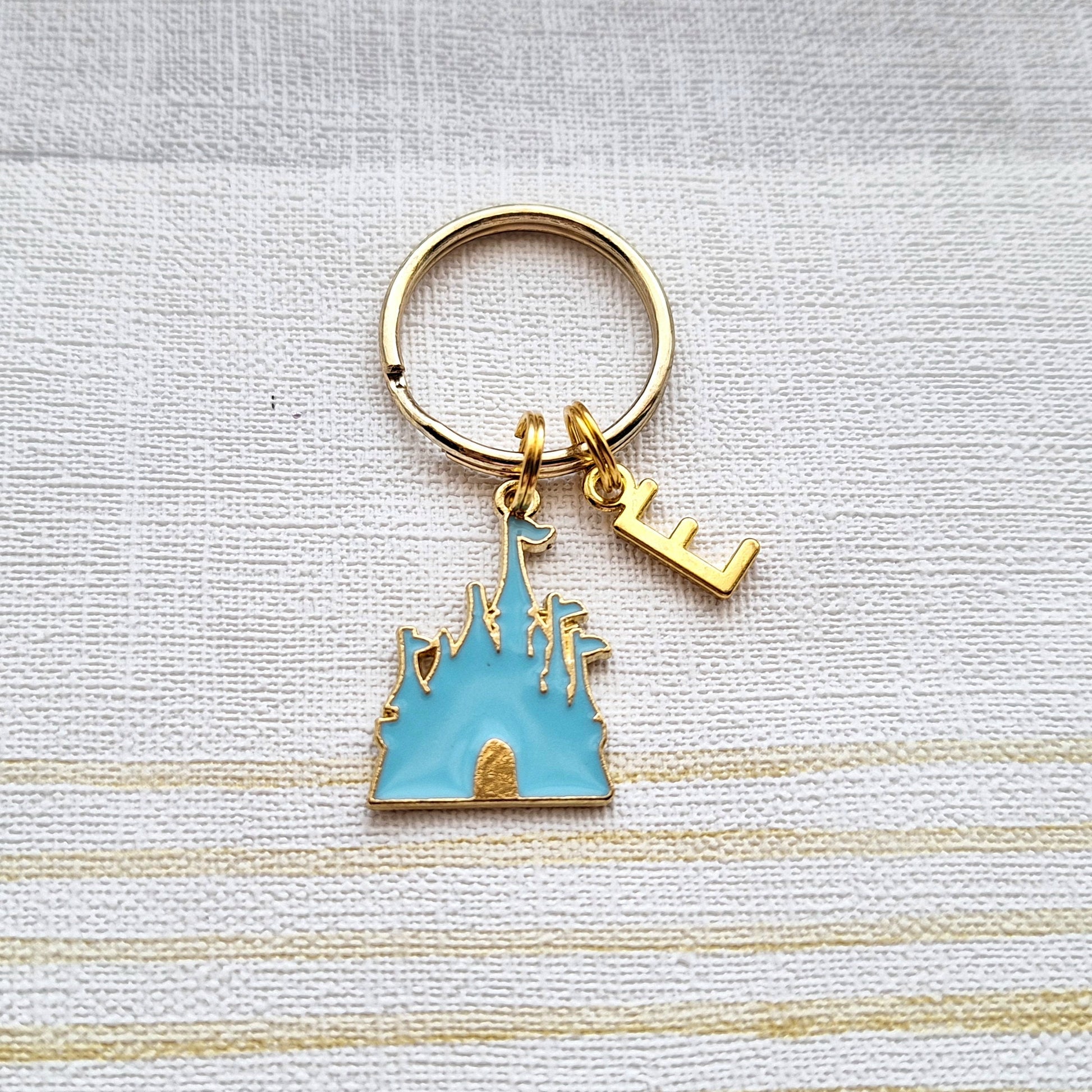 Castle keyring, dream house keychain, fairytale gift, gift for a princess, initial keyring