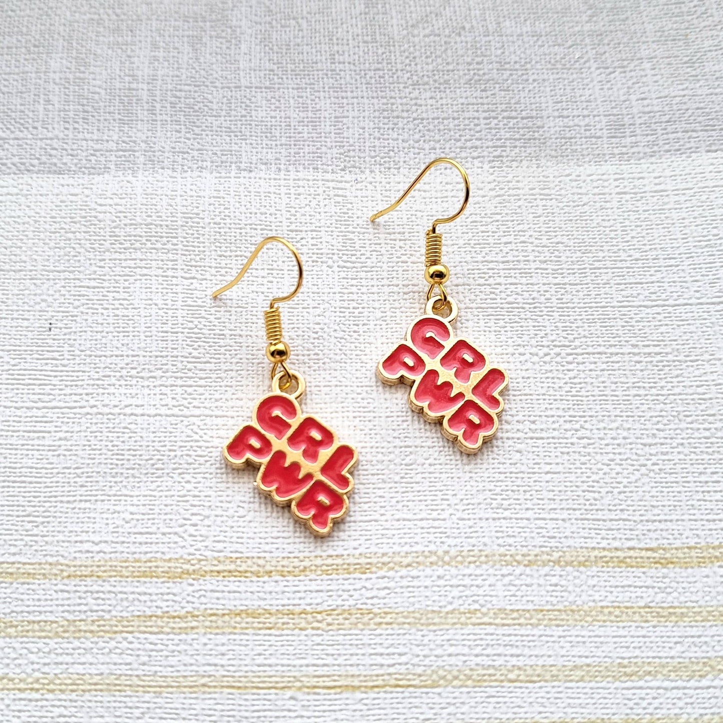 Grl pwr earrings, girl power jewellery, girls rule gift, friendship gift, feminist present