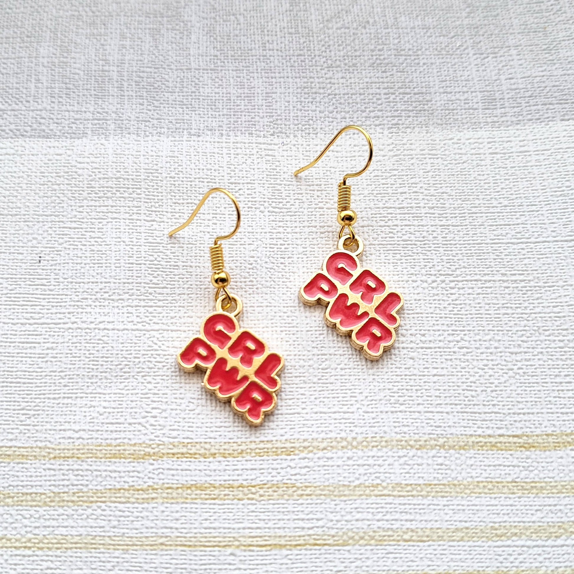 Grl pwr earrings, girl power jewellery, girls rule gift, friendship gift, feminist present