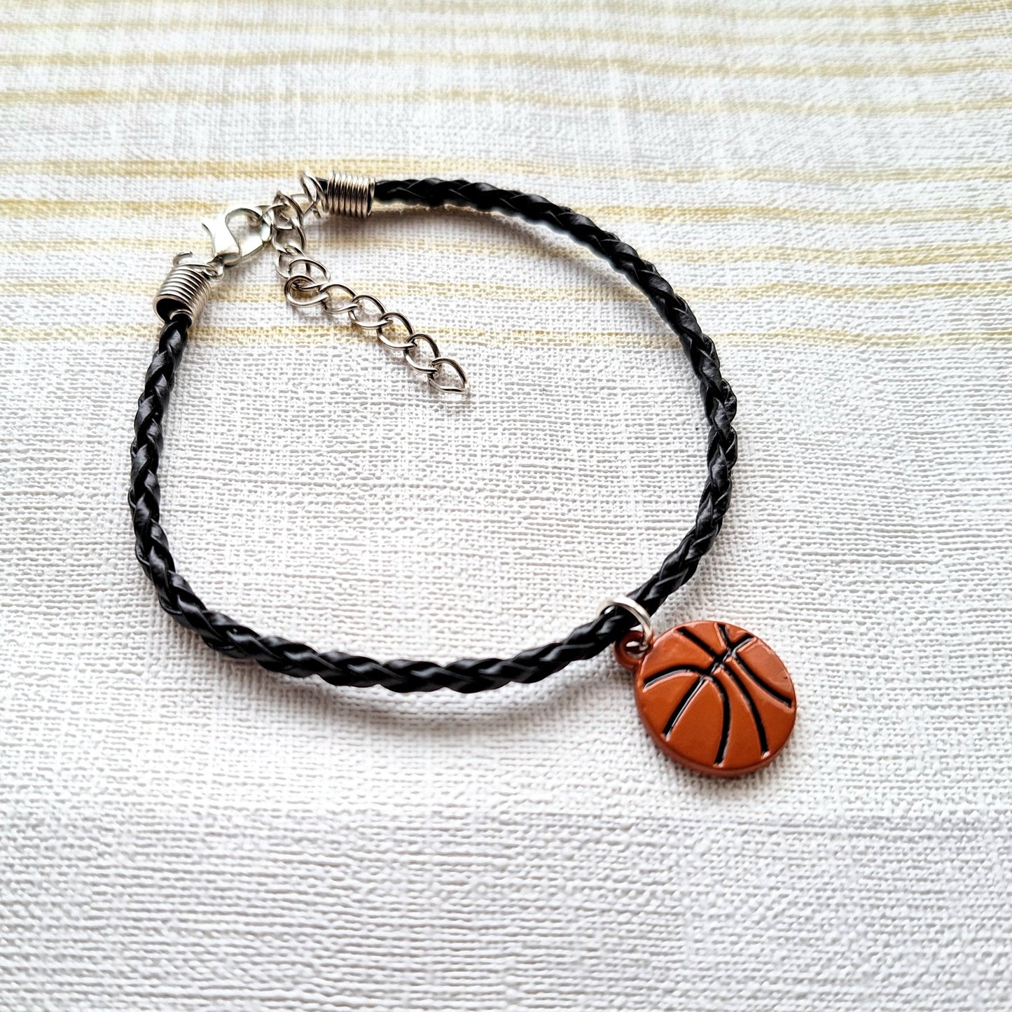 Basketball bracelet, basket ball gift jewellery, fathers day present, gifts for teenager, graduation present, sports competition jewellery