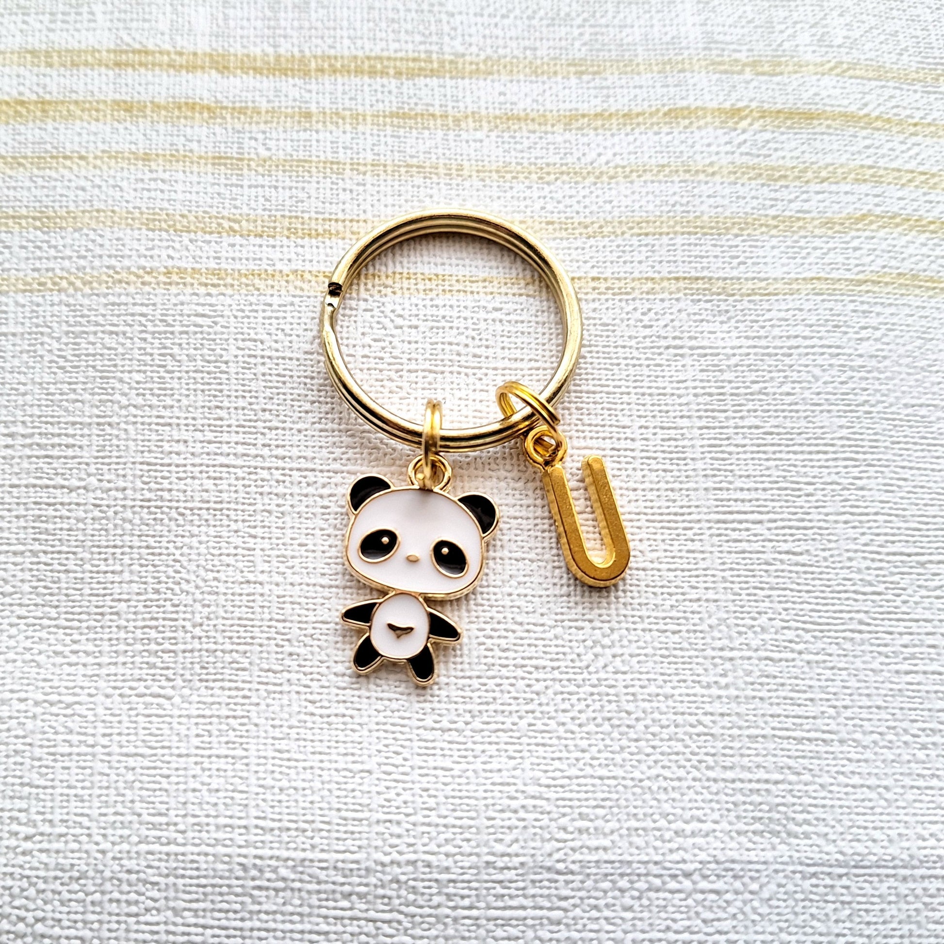 Panda keyring, animal keychain, personalised initial bag charm, animal lover, mothers day gift, birthday present, gifts for teenagers