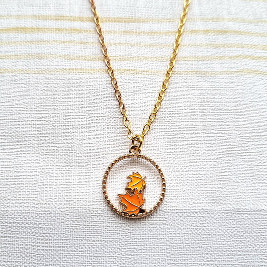 Leaf necklace, fall jewelry, leaves necklace, nature lover jewellery, forest woodland necklace, personalised gift, autumn jewellery