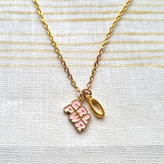 Grl pwr necklace, girl power jewellery, personalised necklace, girls rule gift, friendship present, feminist jewelry, birthday gift for her