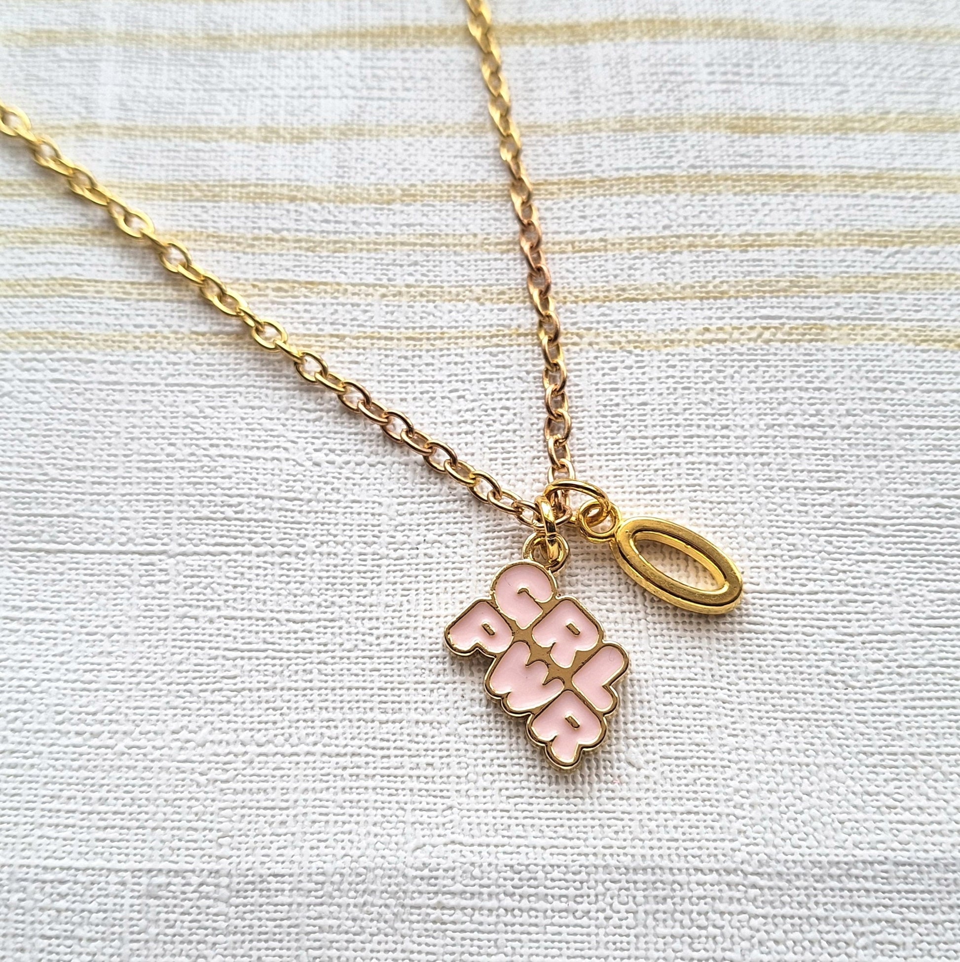 Grl pwr necklace, girl power jewellery, personalised necklace, girls rule gift, friendship present, feminist jewelry, birthday gift for her