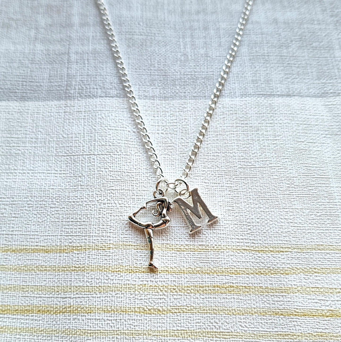 gymnastic necklace, gymnast jewellery, sports team jewelry, gifts for girls, children's present, gymnast pendant, graduation gift