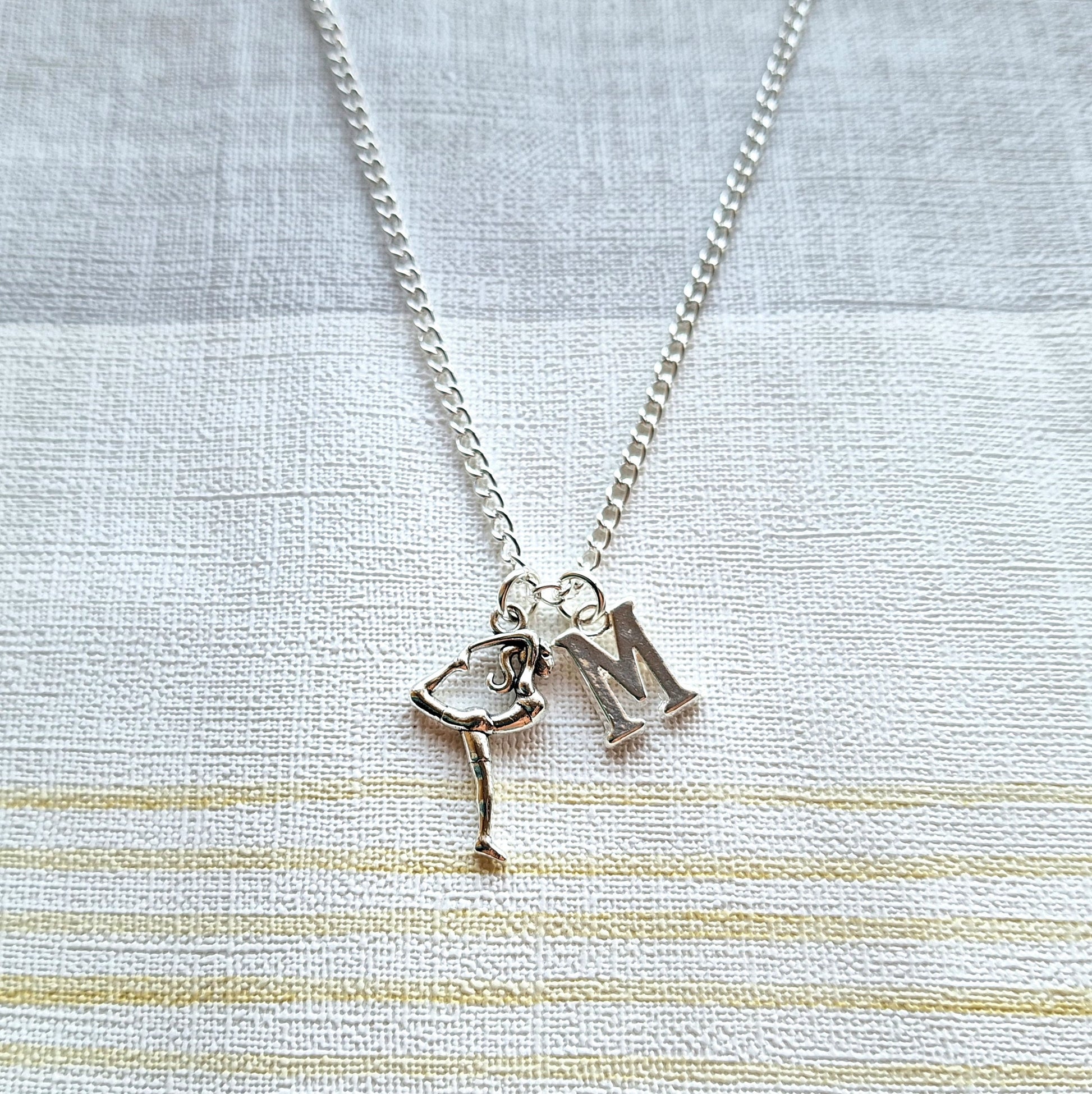 gymnastic necklace, gymnast jewellery, sports team jewelry, gifts for girls, children's present, gymnast pendant, graduation gift