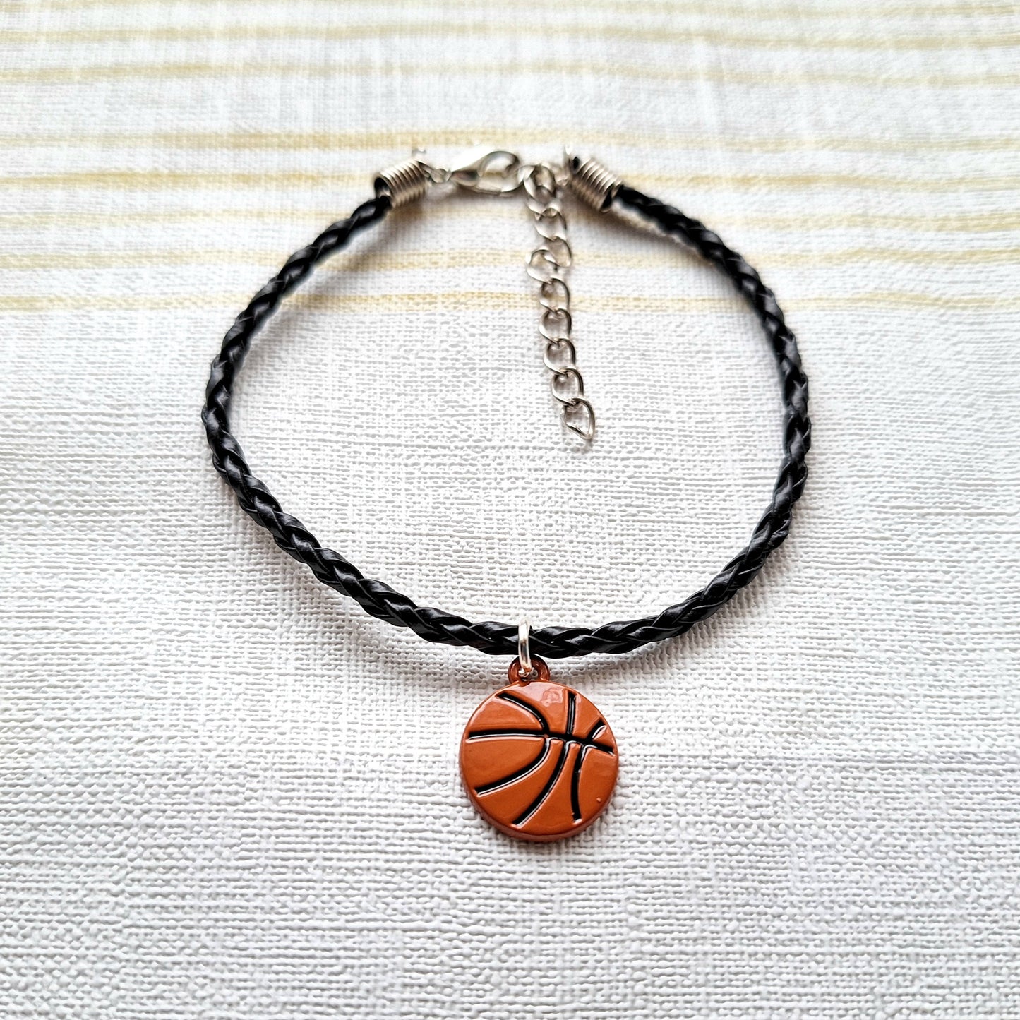 Basketball bracelet, basket ball gift jewellery, fathers day present, gifts for teenager, graduation present, sports competition jewellery