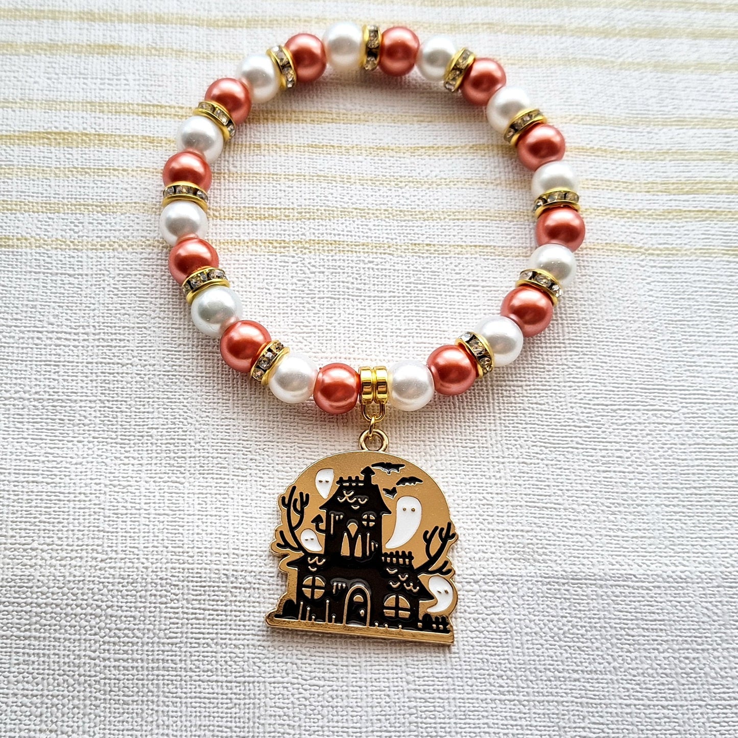 Haunted house bracelet, ghost mansion jewellery, spooky halloween jewelry, gothic gift, spooky season