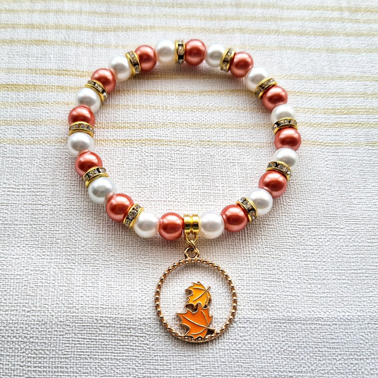 Leaf bracelet, autumn leaves jewellery, nature lover gift, fall present for mum, stocking filler, woodland forest bracelet