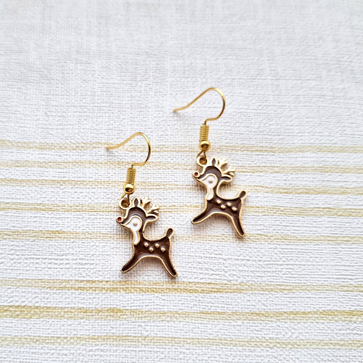 Reindeer earrings, festive christmas jewellery, stocking filler, secret santa present, gifts for her, novelty xmas earrings, work party