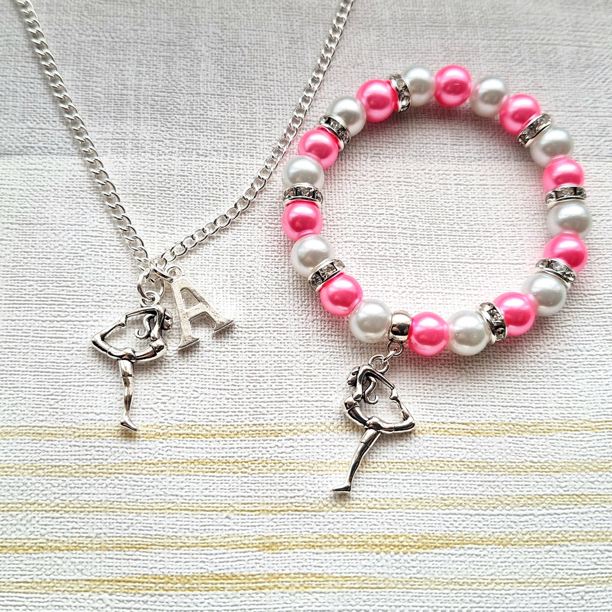 gymnastic necklace, gymnast jewellery, sports team jewelry, gifts for girls, children's present, gymnast pendant, graduation gift