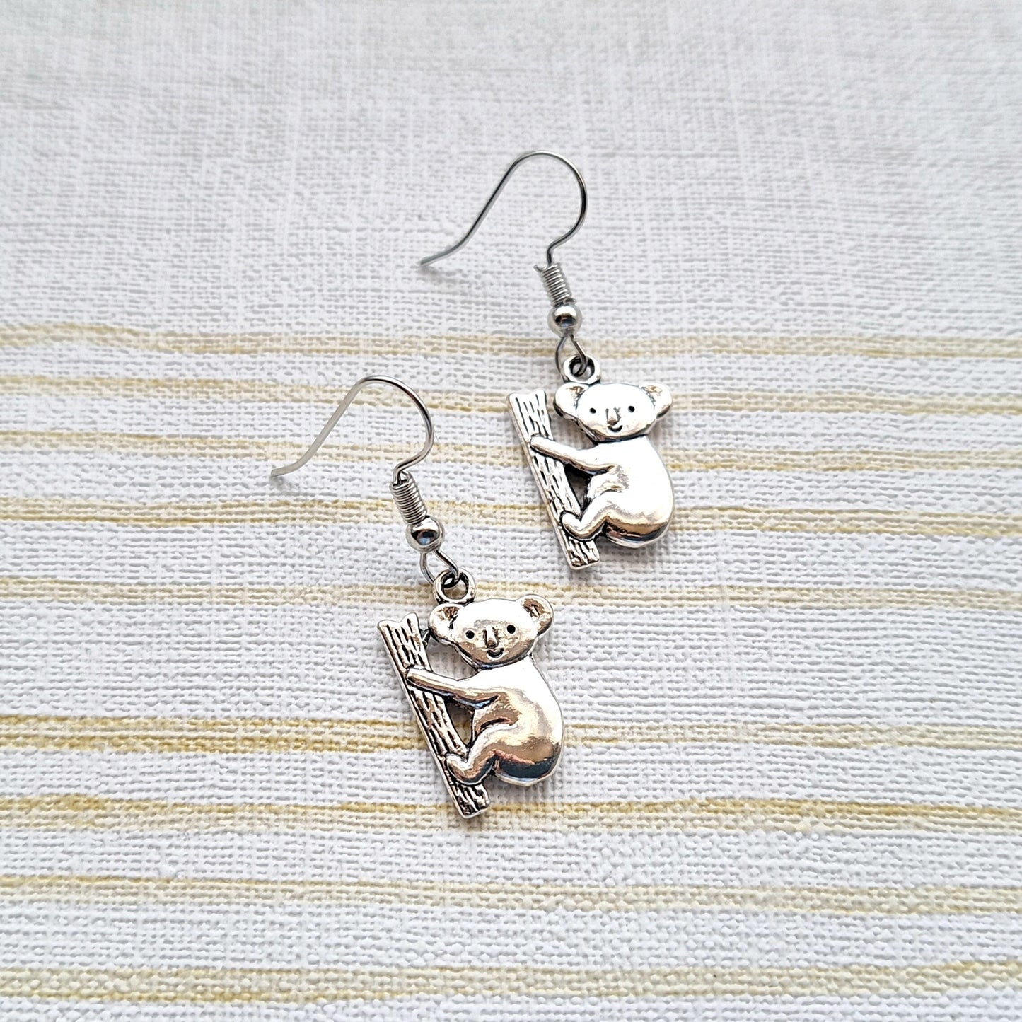 Koala earrings, animal lover jewellery, zoo keepers gift, present for teenager, Australian jewellery