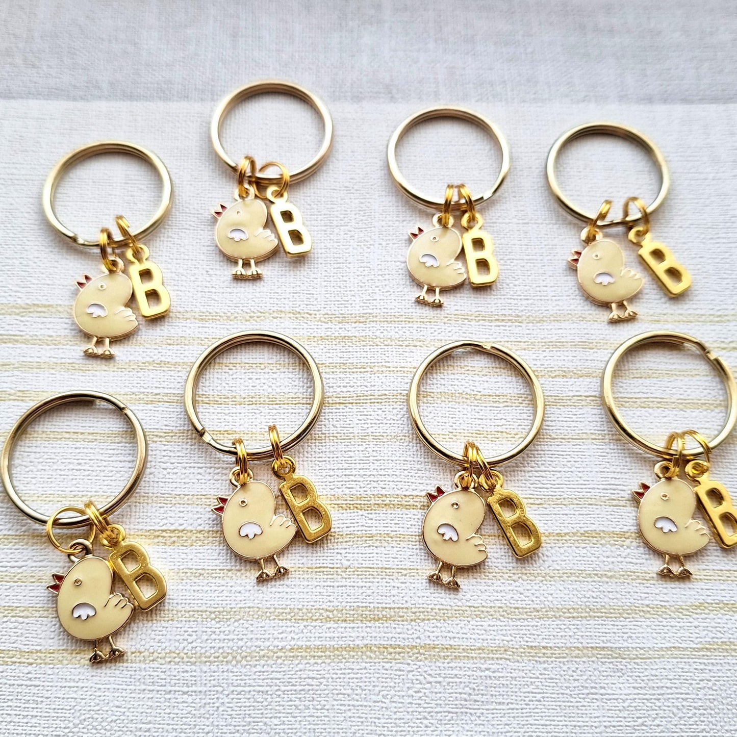 Chick keyring, duckling keychain, easter spring accessory, easter chick gift, animal lover present, cute gifts for girls