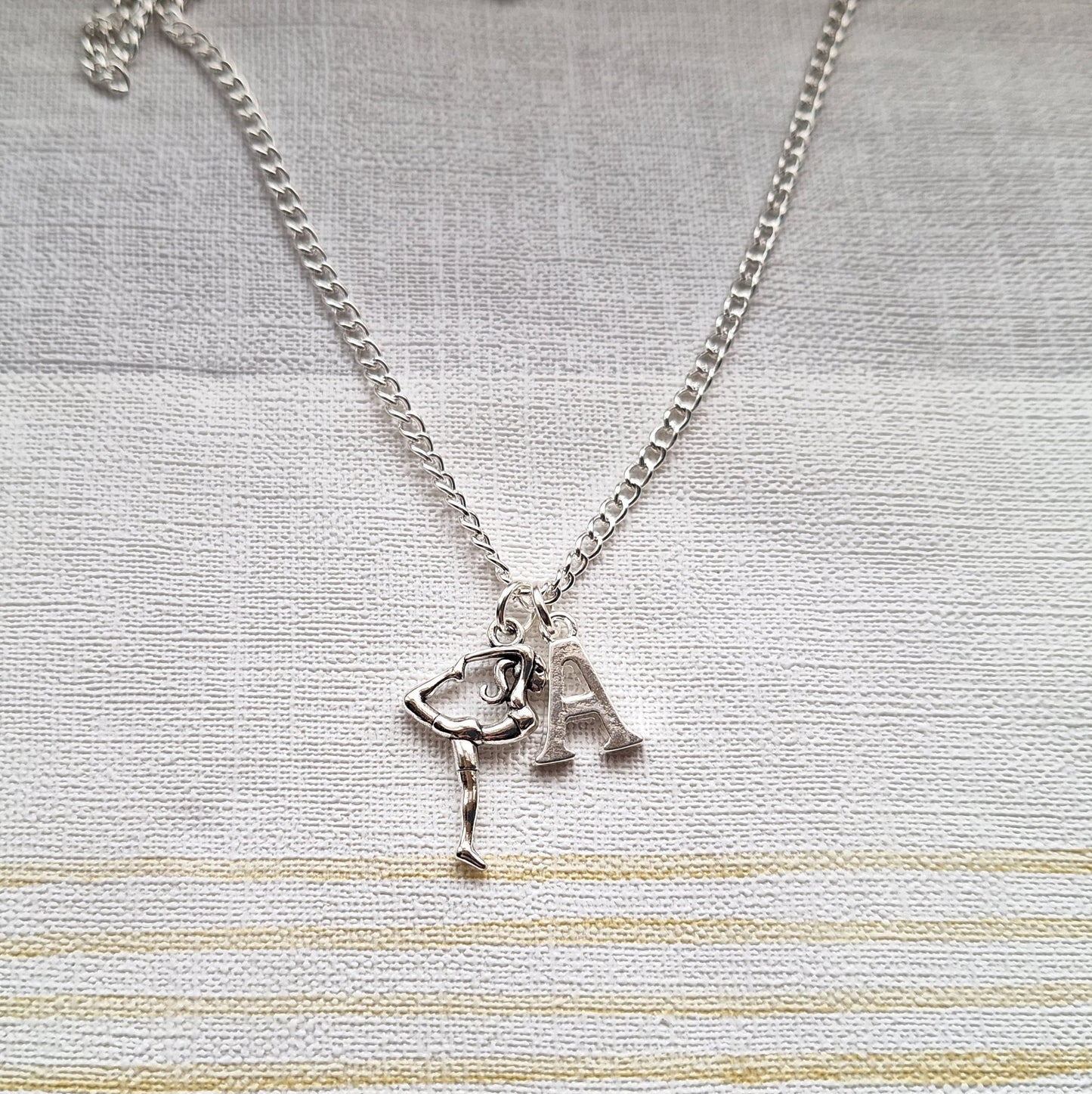 gymnastic necklace, gymnast jewellery, sports team jewelry, gifts for girls, children's present, gymnast pendant, graduation gift