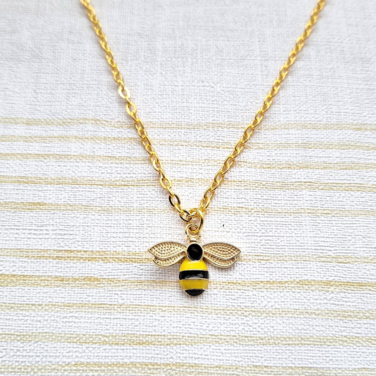 Bee necklace, personalized initial jewellery, insect necklace, wasp gift, bug lover present, mothers day gift, honey bee