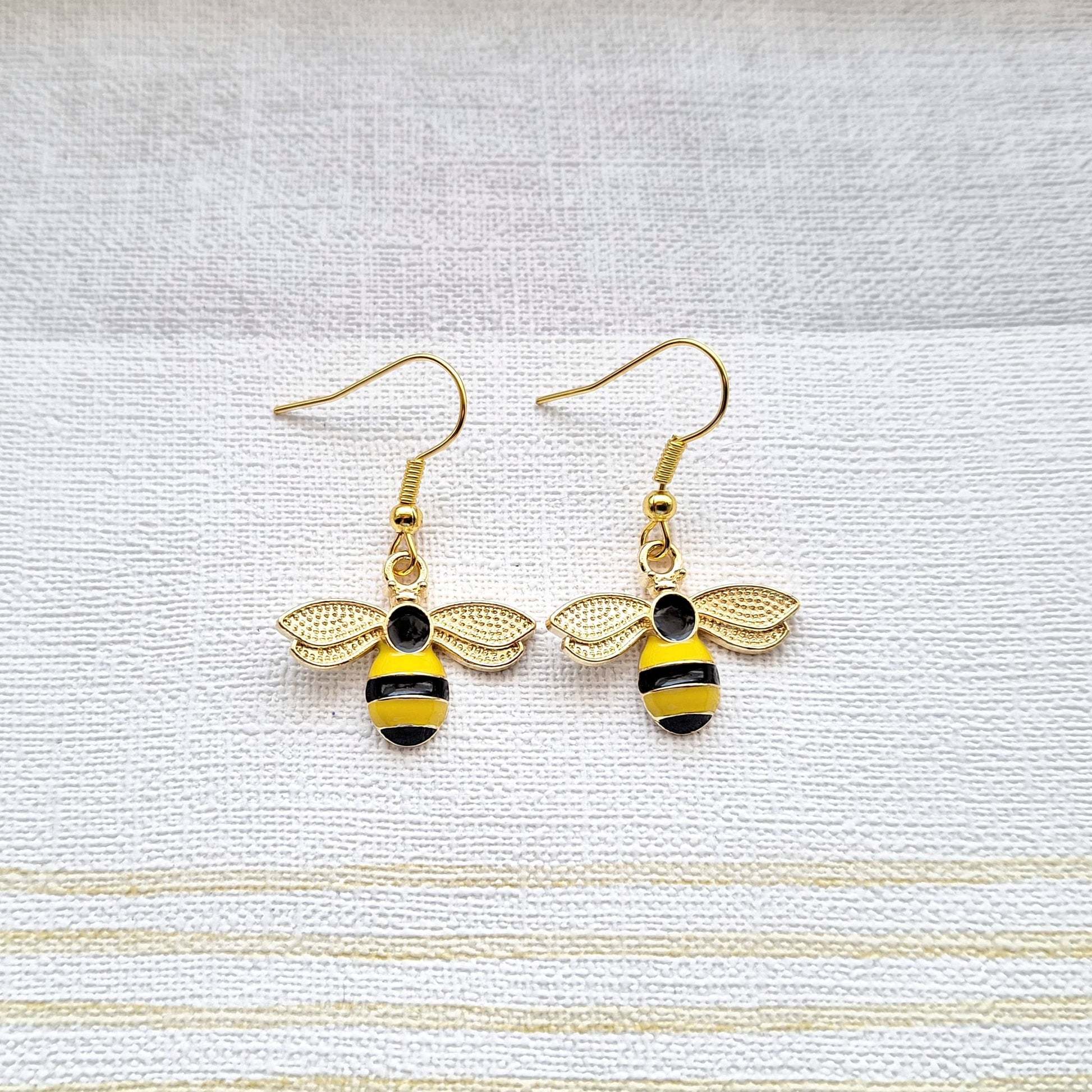 Bee earrings, wasp jewellery, bug lover, bumblebee gift, present for bee keeper, spring jewellery, wedding jewelry