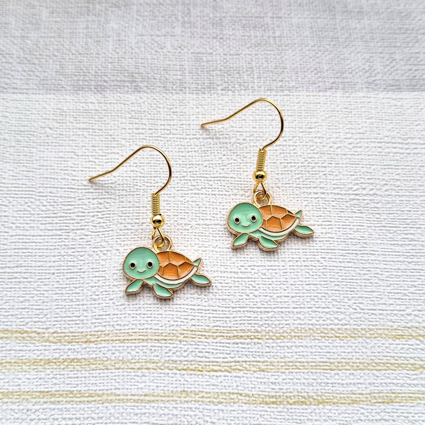 Turtle earrings, nautical earrings, tortoise jewellery, sea life animal lover, thankyou present, mothers day present, beach accessory