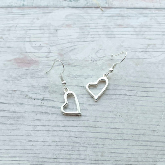 Heart earrings, i love you jewellery, valentines day gift, anniversary present, gift for wife, wedding jewellery, bride earrings