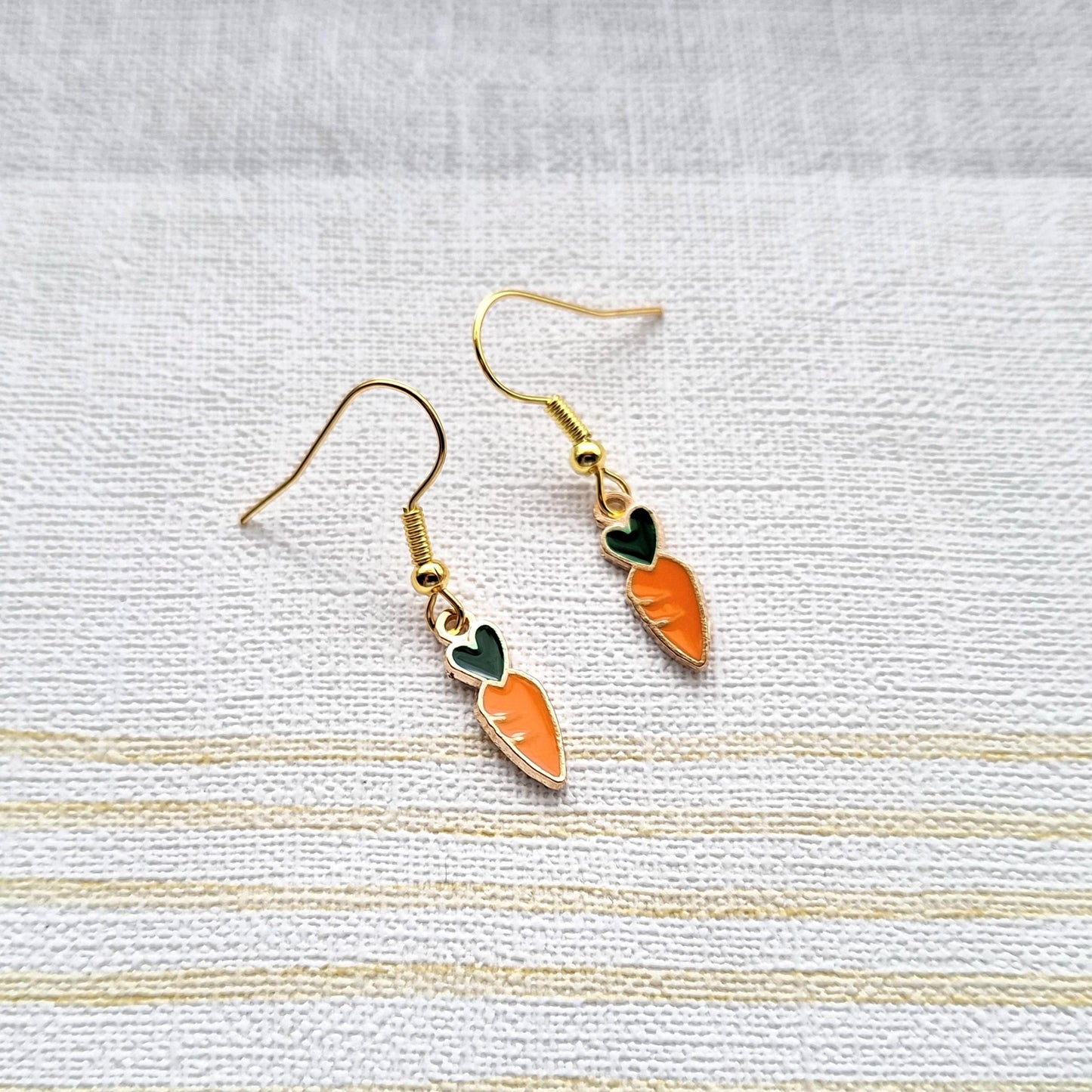 Carrot earrings, easter bunny jewellery, gardening jewelry, gift for vegetarian, vegatable present, spring earrings, cute gift for girls