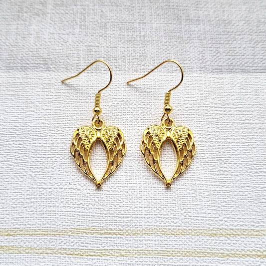 Angel wings earrings, wedding jewellery, bridal earrings, memorial gift for bride, guardian angel present