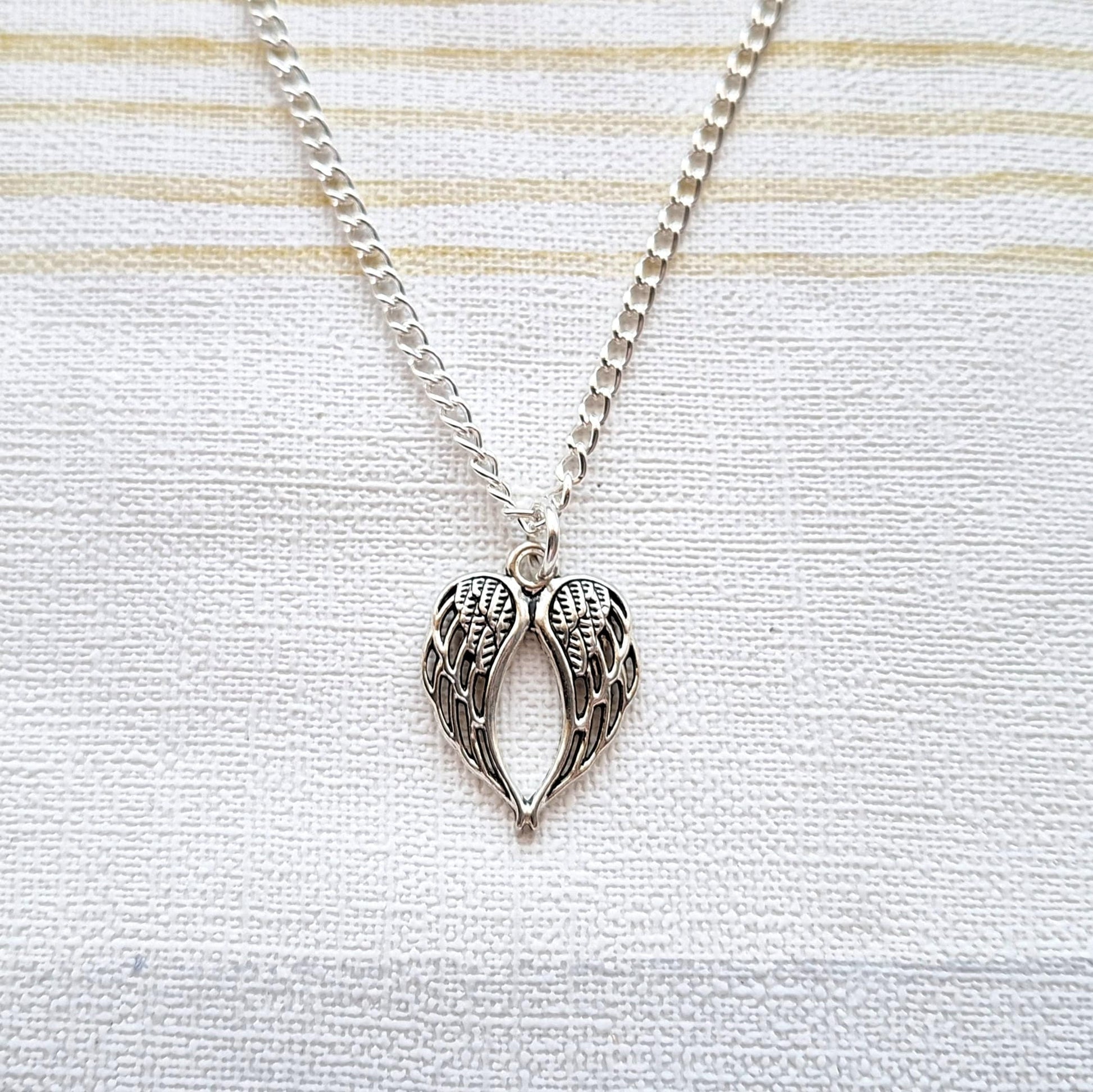 Angel wing necklace, memorial gift, guardian angel jewellery, bridal jewellery, present for mum, baby loss necklace