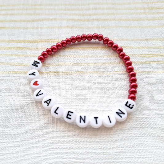 My valentine bracelet, valentines day gift, present for wife, jewellery for her, husband love you gift, couples jewelry