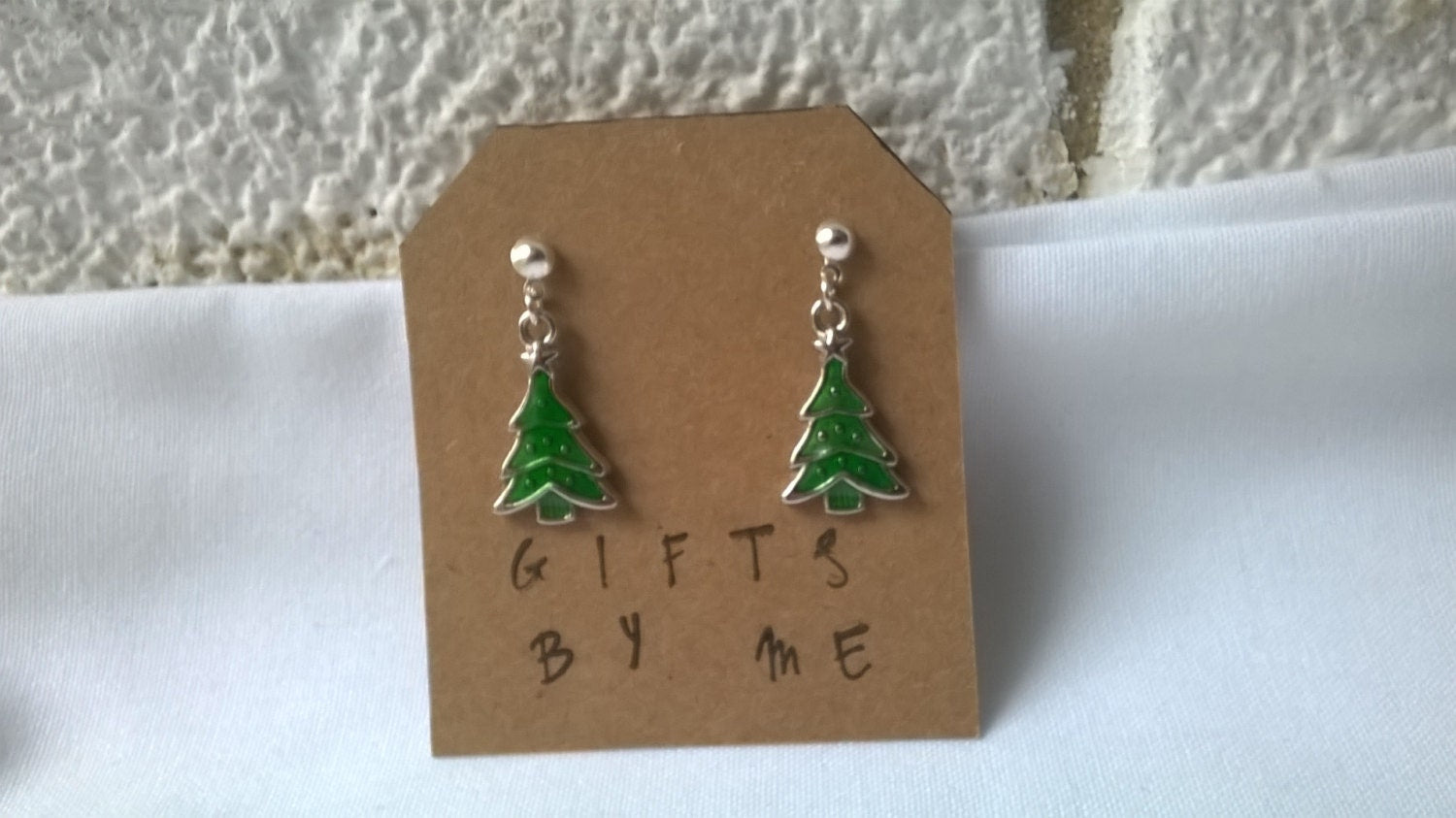 Christmas tree earrings, xmas tree jewellery, fun festive jewellery, stocking filler, holiday jewellery for kids