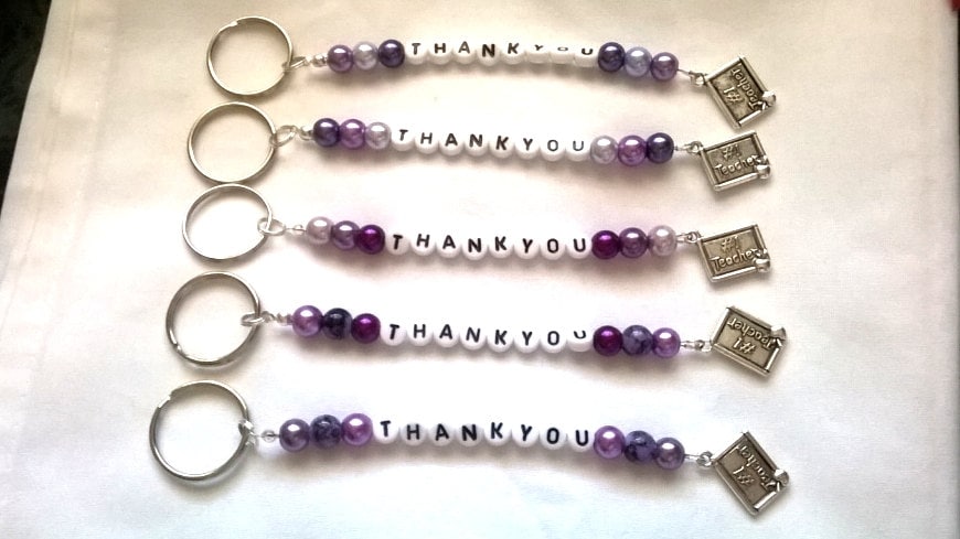 teacher keyring, thankyou present, end of term teacher bagcharm, teacher keychain, end of year present, teacher gift, teacher appreciation